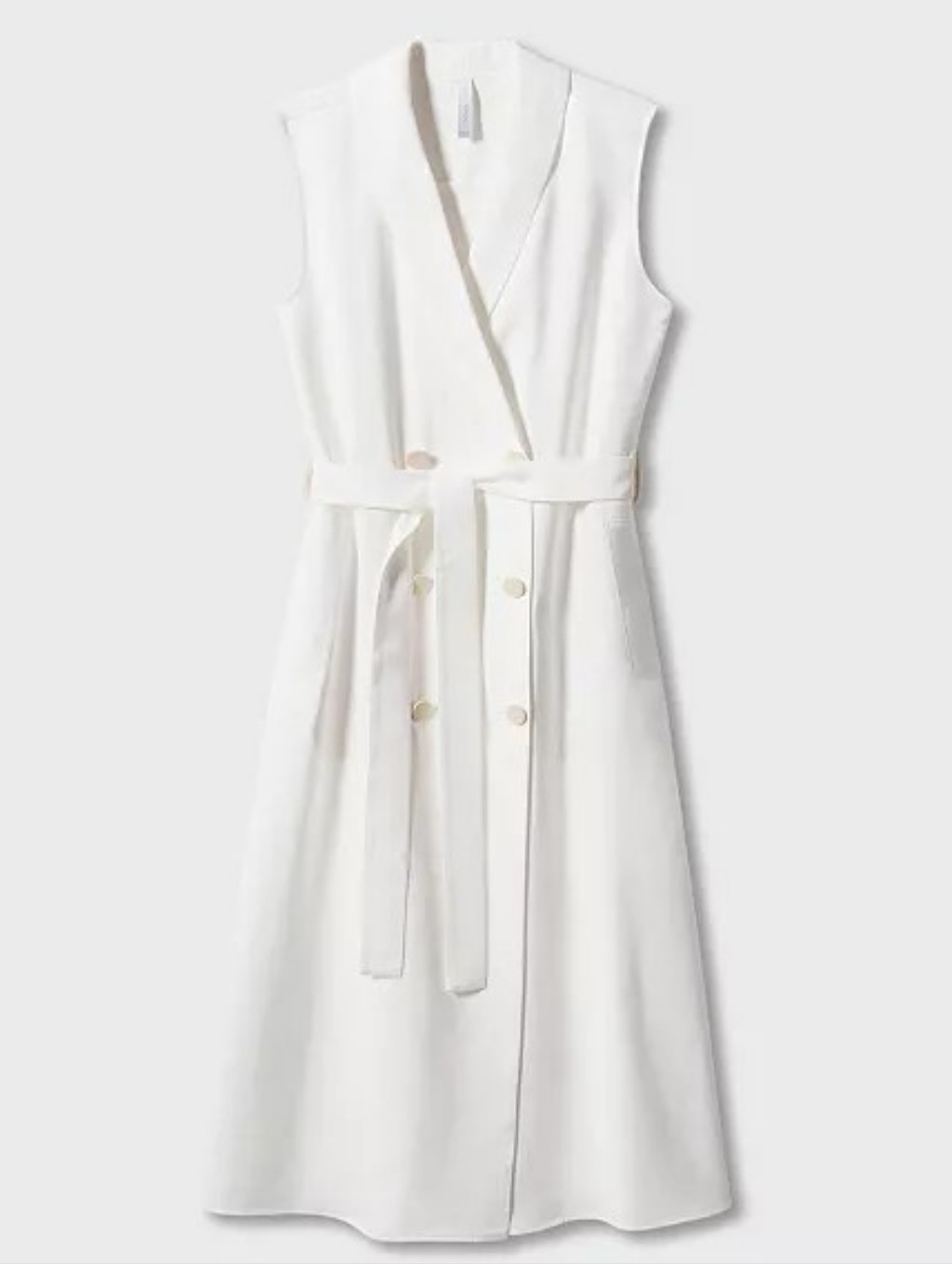 Nwt Mango Chic Double-Breasted Midi Blazer Dress With Tie Belt S